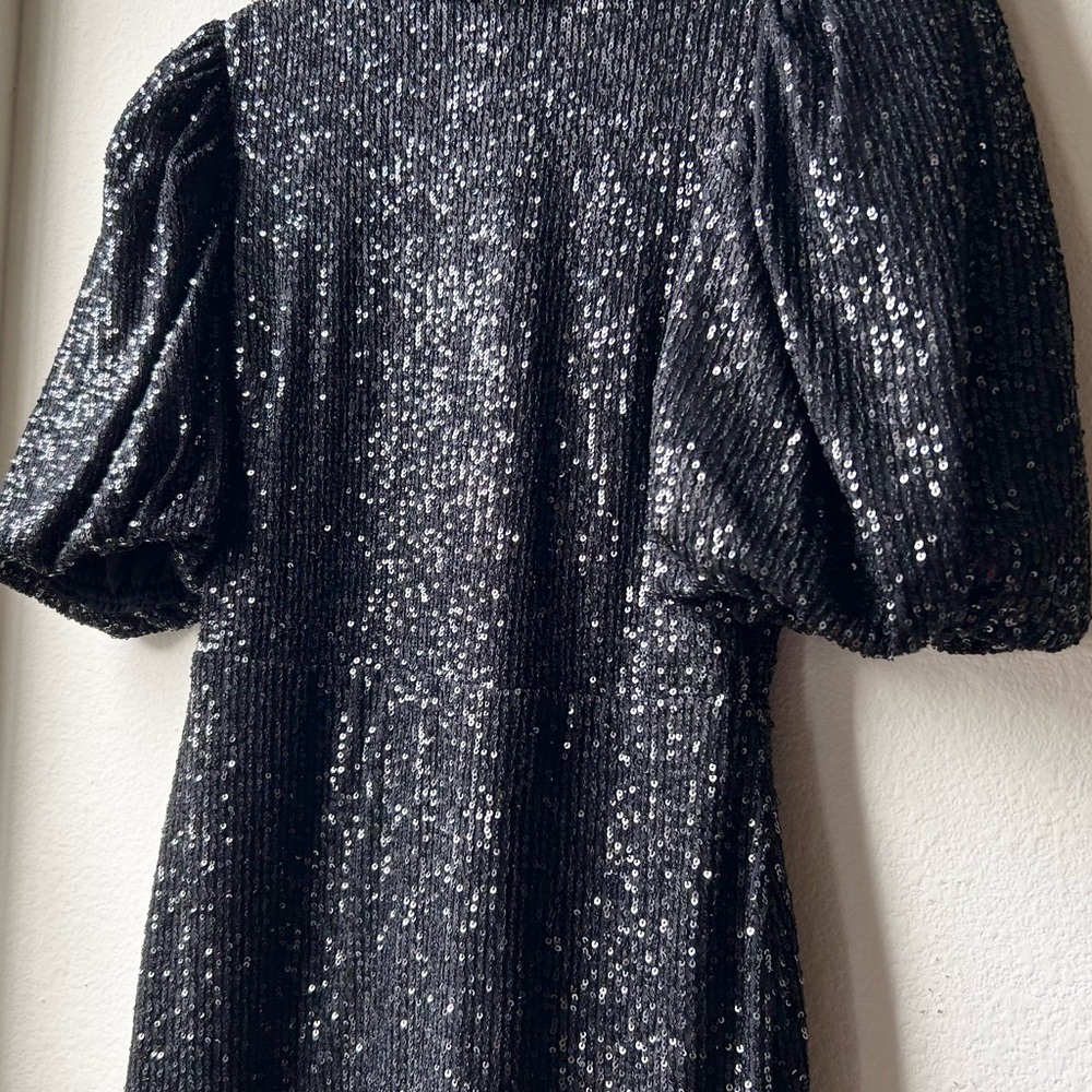 Camila Coelho Cassie Mini Sequin Dress in Black Sz M - Picture 6 of 16